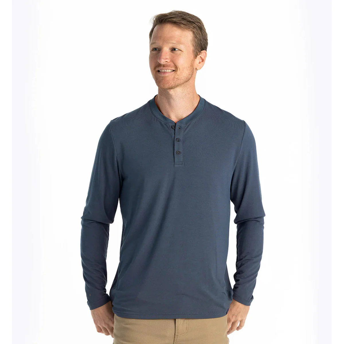 Men's Bamboo Flex Long Sleeve Henley - Image 2