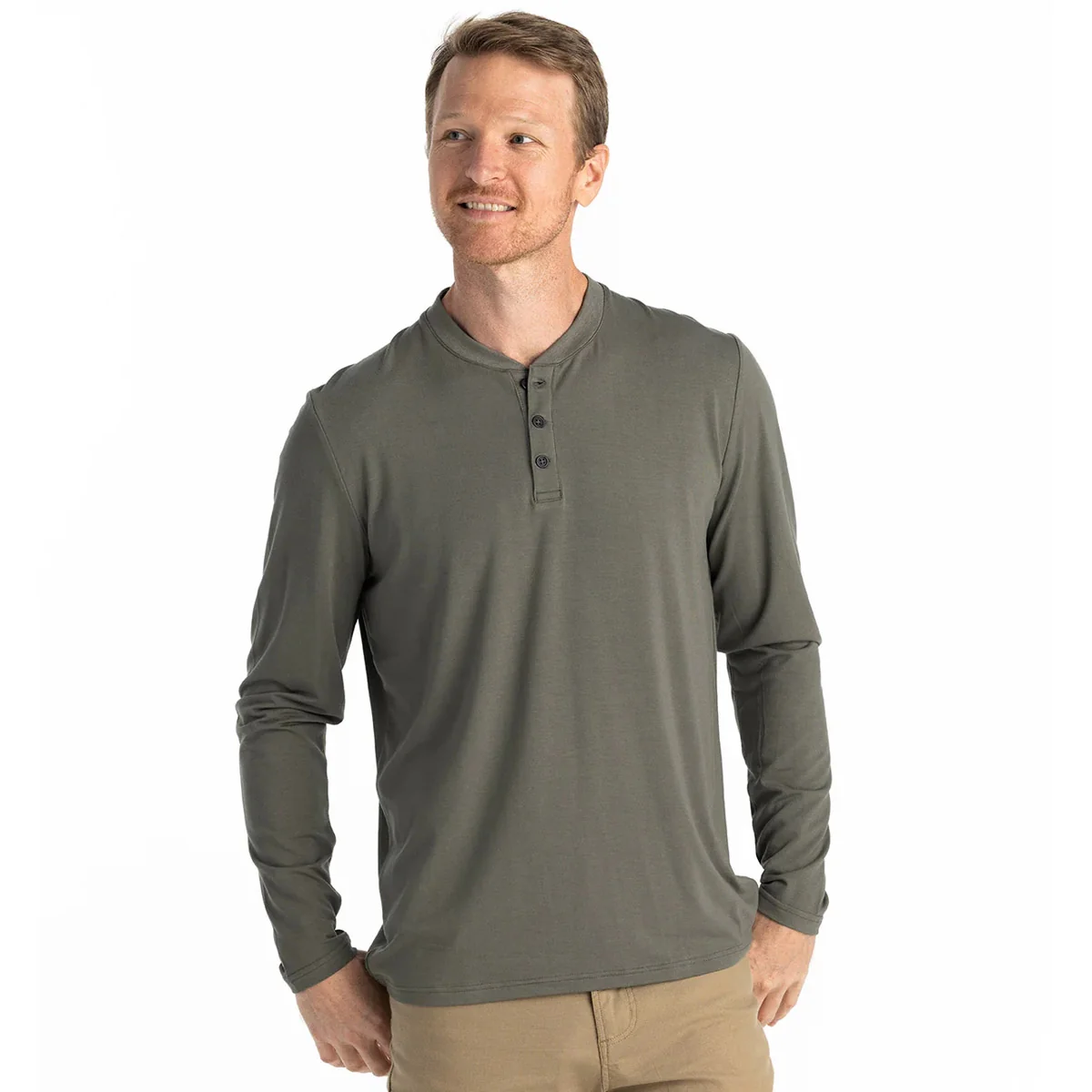 Men's Bamboo Flex Long Sleeve Henley - Image 4