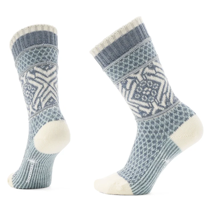Women's Everyday Popcorn Snowflake Pattern Crew Socks - Image 3